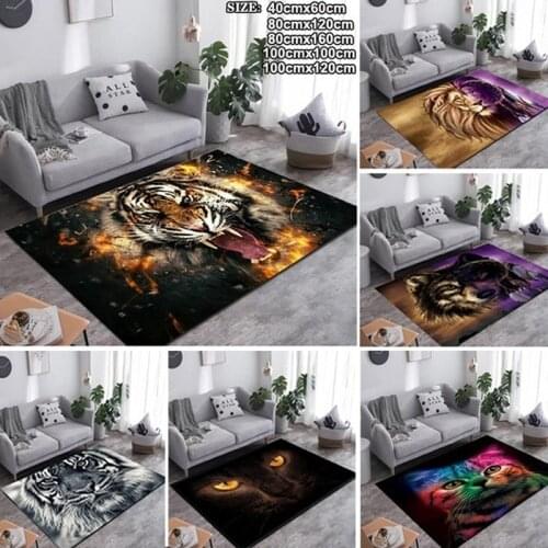 Cat/Wolf/Lion/Tiger Carpet for Bedroom Cute 3D Animal Carpet Carpet area lager Center Carpet Big Rug Door mat Step mat Bath mat