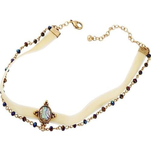 Creative Double Layer Short Choker Necklace Colorful Crystal Womens Party Necklace Fashion Jewelry With Female Charm