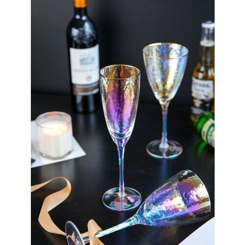 Creative Rainbow Crystal Goblet Wine cup Phnom Penh personality Champagne cup Glass Nordic Hotel Bar Party wedding glass cup