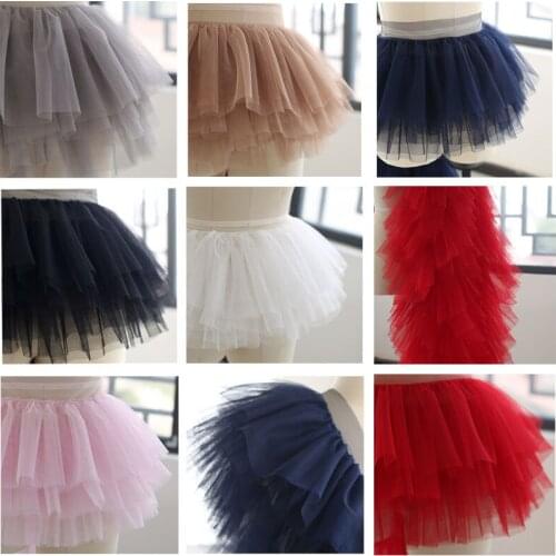 0.5M/Piece 26cm Width Ruffle Lace Fabric White Black Pink 6-Layer Folded Lace Trim DIY Craft Material Clothing Accessories