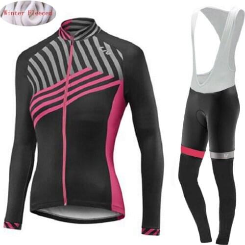 LIV 2018 Womens Winter Thermal fleece cycling Jersey Bike Pants set men Ropa Ciclismo Bicycle long bike wear clothing Warm
