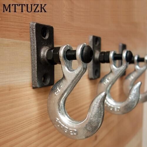 MTTUZK cast iron Industrial wind hooks Vintage style coat hooks Creative wall coat hooks Metal Robe hooks