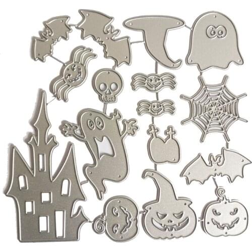 Metal Halloween Cutting Dies Stencil DIY Scrapbooking Album Paper Card Template Mold Embossing Decoration