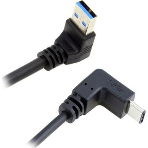 MLLSE USB 3.1 USB-C Up & Down Angled to 90 Degree Down Angled A Male Data Cable CB0551