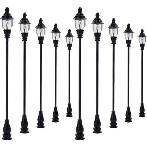 10PCS Model Railroad train Lamp posts Led street light Lamps OO/HO scale LQS21 model train 1/87-1/76 railway modeling