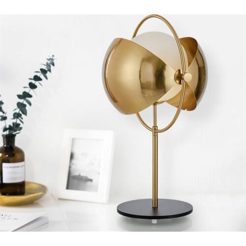 Nordic modern luxury design table lamp Villa glass gold bed light home deco living room study desk lamp led makeup table light