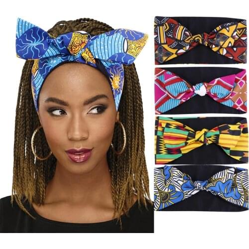 New African Pattern Print Knotted Style Headband For Women Sport Yoga Run Salon Make Up Hair Wrap Fashion Hair Accessories