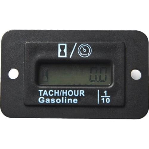 SNAP IN LCD mini Digital backlight Tach Hour Meter Tachometer Gauge for Gas Engine ATV Snowmobile marine lawn mower Boat