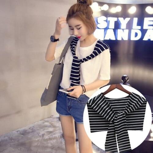 Stripe False Collar Shawl Removable Wraps Fake Sleeves OperaCape Shoulder Strap Fashion Neckwear Cotton Detachable Collar Unisex