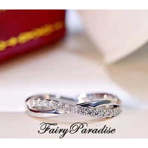 Simple Cross Inlaid White Rhinestone Ring for Women Zircon Crown Fashion Girl Proposal Wedding Jewelry Gift Hot