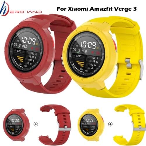 Band For amazfit verge A1801 Smart Watchband Bracelet For Xiaomi Amazfit Verge 3 Protective Case Wrist Strap + Protector Shell
