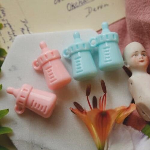 Pink two-color baby bottle pendant