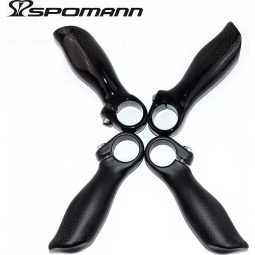 Carbon fiber bicycle bar ends small auxiliary handlebar extend horn handle bar 3k black bicycle accessories