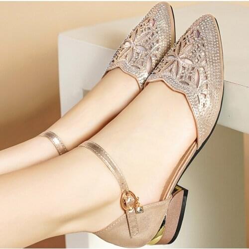 Women Closed Toe Sandals Womens Flat Mid Heel Womens Chunky Heel Genuine Leather Shoes Hollow Mesh Soft Bottom Mom Shoes