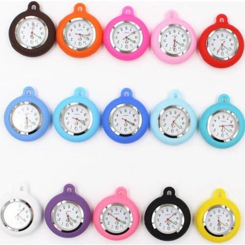 10pcs/lot silicone watch head face parts for nurse doctor Retractable pocket watches necklace keychain desk gifts accessories