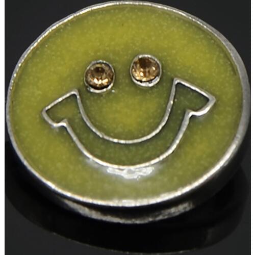 Smile Face Enamel With Alloy Snap Button Charms Jewelry For Leather bracelet