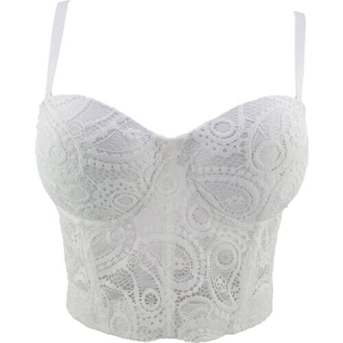 New Spring Summer Casual Lace Tops Crop Top To Wear Out Push Up Bralette Bra Cropped Corset Tops Female Sexy Camis Clothing