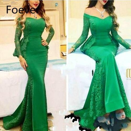 Myriam Fares Long Sleeves Evening Dresses Mermaid Red Carpet Formal Holiday Wear Celebrity Party Gowns Plus Size Custom Made
