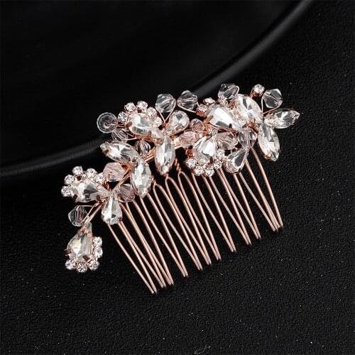 New crystal wedding hair jewelry alloy material women headpiece bridal hair combs hair accessories