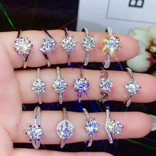 KJJEAXCMY Boutique Jewelry 925 Sterling Silver 1.0 Carat Moissan Diamond Ring in Sterling Silver for Women