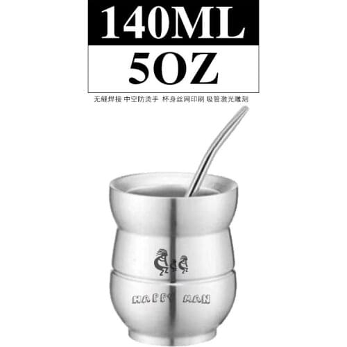 1 Set/Lot Yerba Mate Gourds Stainless Steel Calabash Cups Kits Double Wall Heat Insulation With Straw And Cleaning Brush