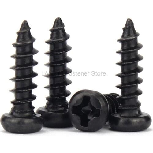10000pcs iron material black oxide phillips pan head screw M1.7x6mm