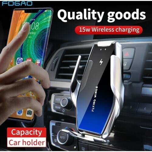 15W Qi Wireless Car Charger Automatic USB C Fast Charging Air Vent Mount Holder for iPhone 11 Pro XS XR X 8 Samsung S20 S10 S9