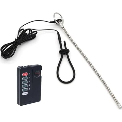 260cm Long Electric Shock Male Penis Urethra Plug Beads Cock Ring Therepy Electro Massage Tools Sex Toys for Men