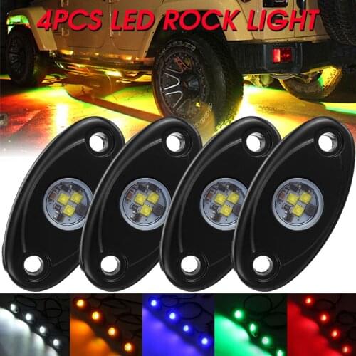 4/8pcs Car LED Rock Light Kit for Jeep ATV SUV Offroad Car Truck Boat Underbody Glow Trail Lamp