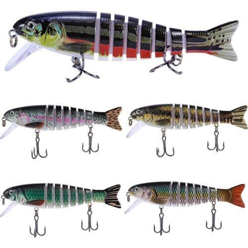 5pcs 10cm 17.4g Sinking Wobblers Fishing Lures Jointed Crankbait Swimbait 8 Segment Hard Artificial Bait For Fishing Tackle Lure