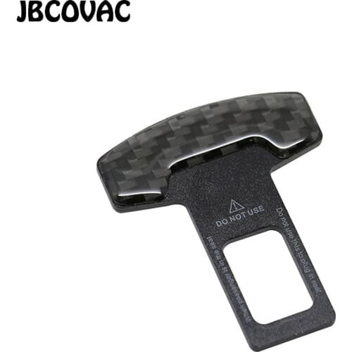 1Pc Carbon Fiber Accessories Auto Safety Belt Buckles Real Trucks Universal Seat Belt Alarm Canceler Stopper Covers Car Styling