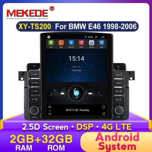 Car Multimedia Player For BMW 3 Series M3 E46 316i 318i 1998-2006 Car Android GPS Radio Stereo Wifi Free Map Quad Core 2 Din DSP