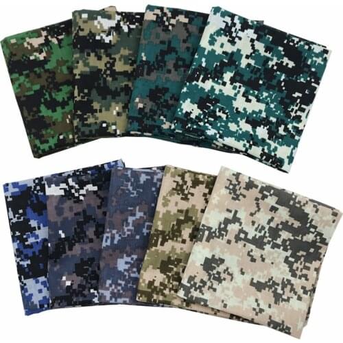 55cm Camouflage Print Cotton Bandanas Military Tactical Headwrap Outdoor Jungle Wristband Sports Cycling Square Scarf Headwear