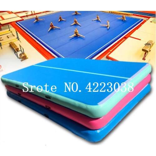 Free Shipping Square 4*4*0.2m Inflatable Cheap Gymnastics Mattress Gym Tumble Airtrack Floor Tumbling Air Track For Sale