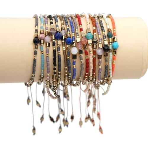 Go2boho Miyuki Seed Beads Bracelets Natural Stone Vintage Bracelet For Girl Friends Gift Women Simple Pulseras Jewelry Wholesale