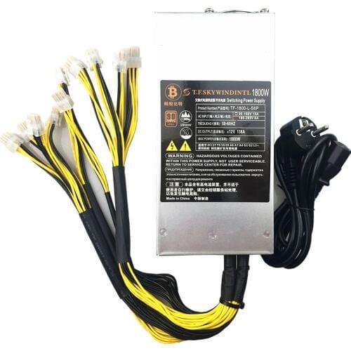 Bitmain Antminer 2U 1800w Power Supply for Antminer S9 S7 L3 D3 crypto Mining 12v 1800 PSU for Mining RIG APW3-12-1600 PSU 1800W
