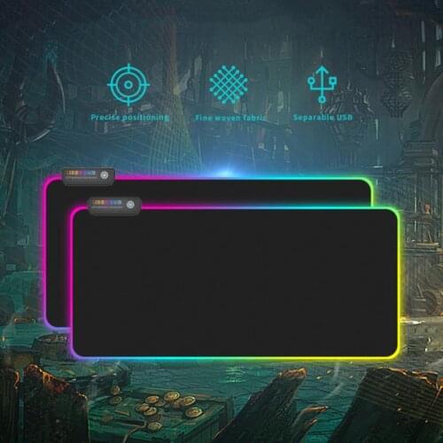 Large/Small RGB Gaming Mouse Pad Colorful Luminous For PC Computer Desktop 7 Colors LED Light Desk Mat Gaming Keyboard Pad