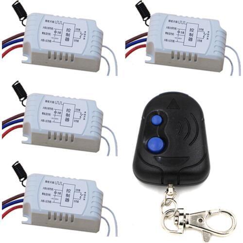 Hot Selling AC220V 1CH RF Wireless Remote Control Switch Simple Operation with Manual Button 4pcs Receiver+1pcs Transmitter