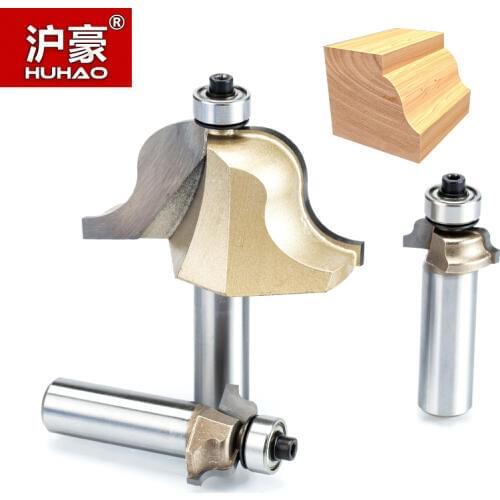 HUHAO 1pc 1/2" Shank Roman Ogee Bit Double Edging Router Bits Milling Cutter For Wood End Mill Carbide Woodworking Tools