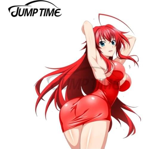 JumpTime 13 x6.8cm Anime Girl Red Car Bumper Window Stickers Vinyl Decal Anime Laptop Windows Waterproof Vehicle Car Assessoires