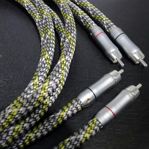 Yivosound HIFI OCC FA-220 2RCA to 2rca Signal Coaxial lines for Power amplifier CD connector