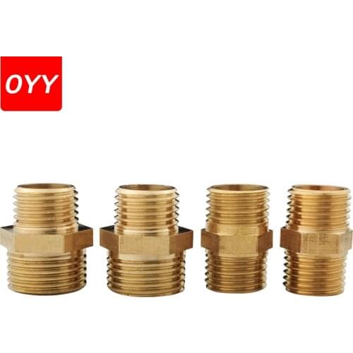 Brass Pipe Hex Nipple Fitting Quick Coupler Adapter 1/8 1/4 3/8 1/2 3/4 1 BSTP Male to Male Thread Water Oil Gas Connector