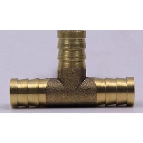 LOT 2 T Hose Barb I/D 19mm 3 Ways Brass coupler Splicer Connector fitting for Fuel Gas Water