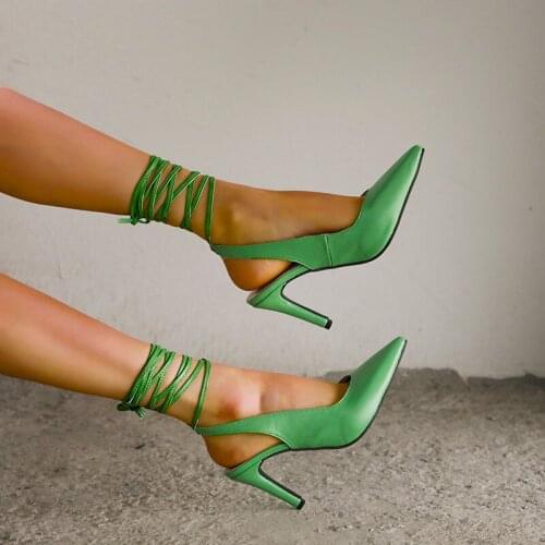 LLOGAI 2021 Spring New Style Pointed Toe High Heel Strap Womens Evening Dress Party Shoes Outdoor High Heels Sandalias Mujer