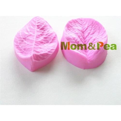 Mom&Pea 0812 Free Shipping Leaf Shaped Silicone Press Mold Cake Decoration Fondant Cake 3D Mold Food Grade