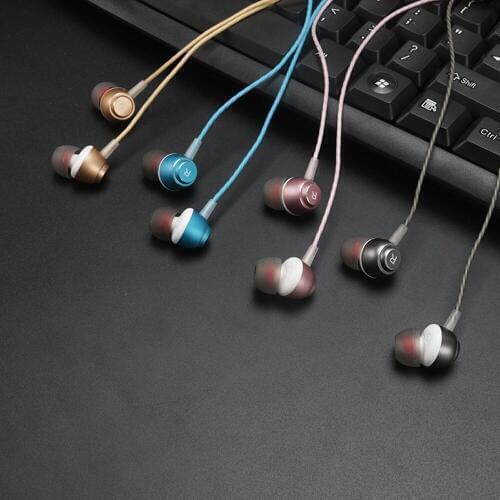 Metal Sports with Microphone Headset In-Earphone Stereo wried Headset for Mobile Phone for MP3 MP4 PC