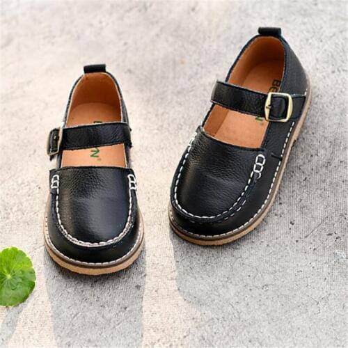MHYONS Leather girls retro single shoes princess shoes 2020 spring and autumn models small loli style girls shoes boys shoes