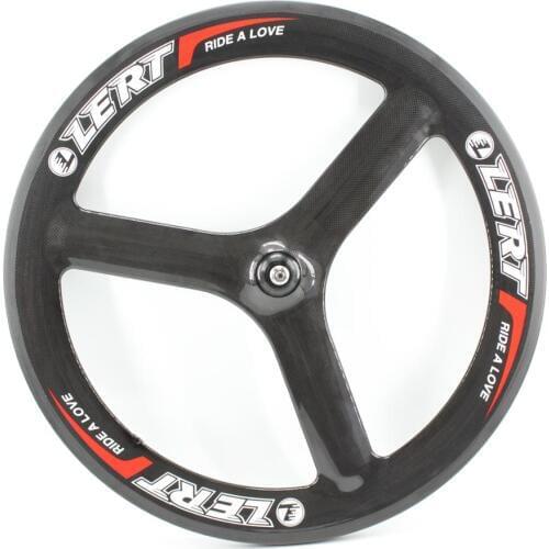 Newest LERT 700C Fixed Gear Track Road bicycle 3K UD 12K full carbon fibre bike 3 spoke tubular rims wheels brake pads Free ship