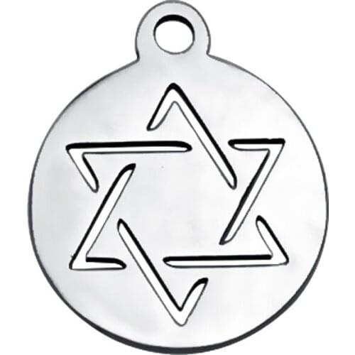 2017 New 316l Stainless Steel DIY Normal Polished David Star Charms Floating Pendants for Bracelet Necklace Jewelry Making