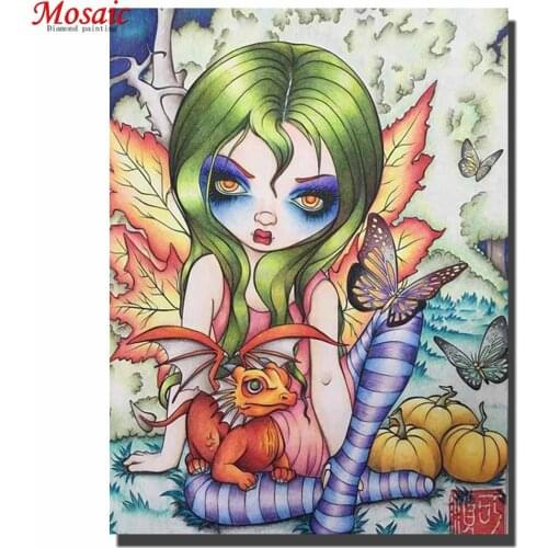 Full,Square,5d diy,Diamond painting,picture of rhinestone cartoon Big eyed girl paintings,mosaic full embroidery,Home decor